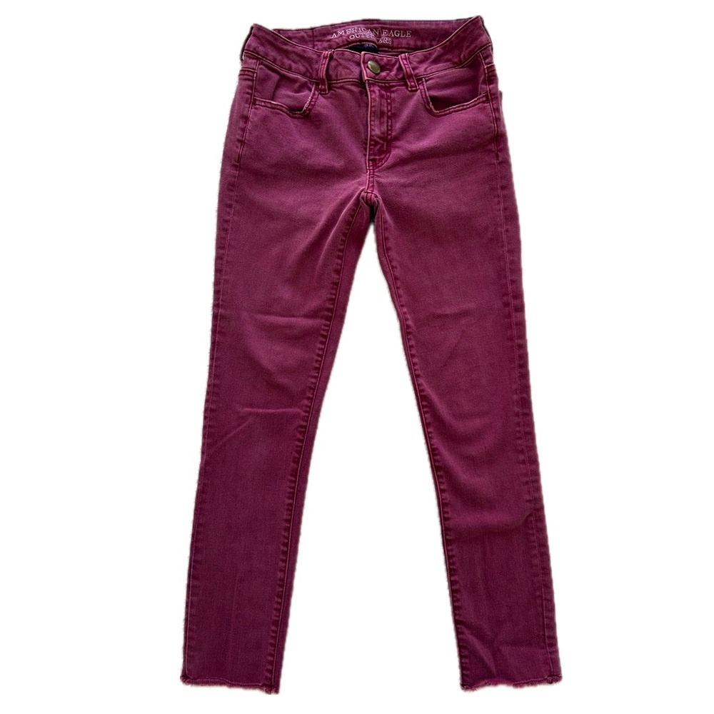 American Eagle Outfitters Burgandy Super Stretch Jean
